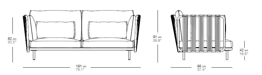 2-местный садовый диван Bivaq Teja ARCH-00092994 - Вид №5