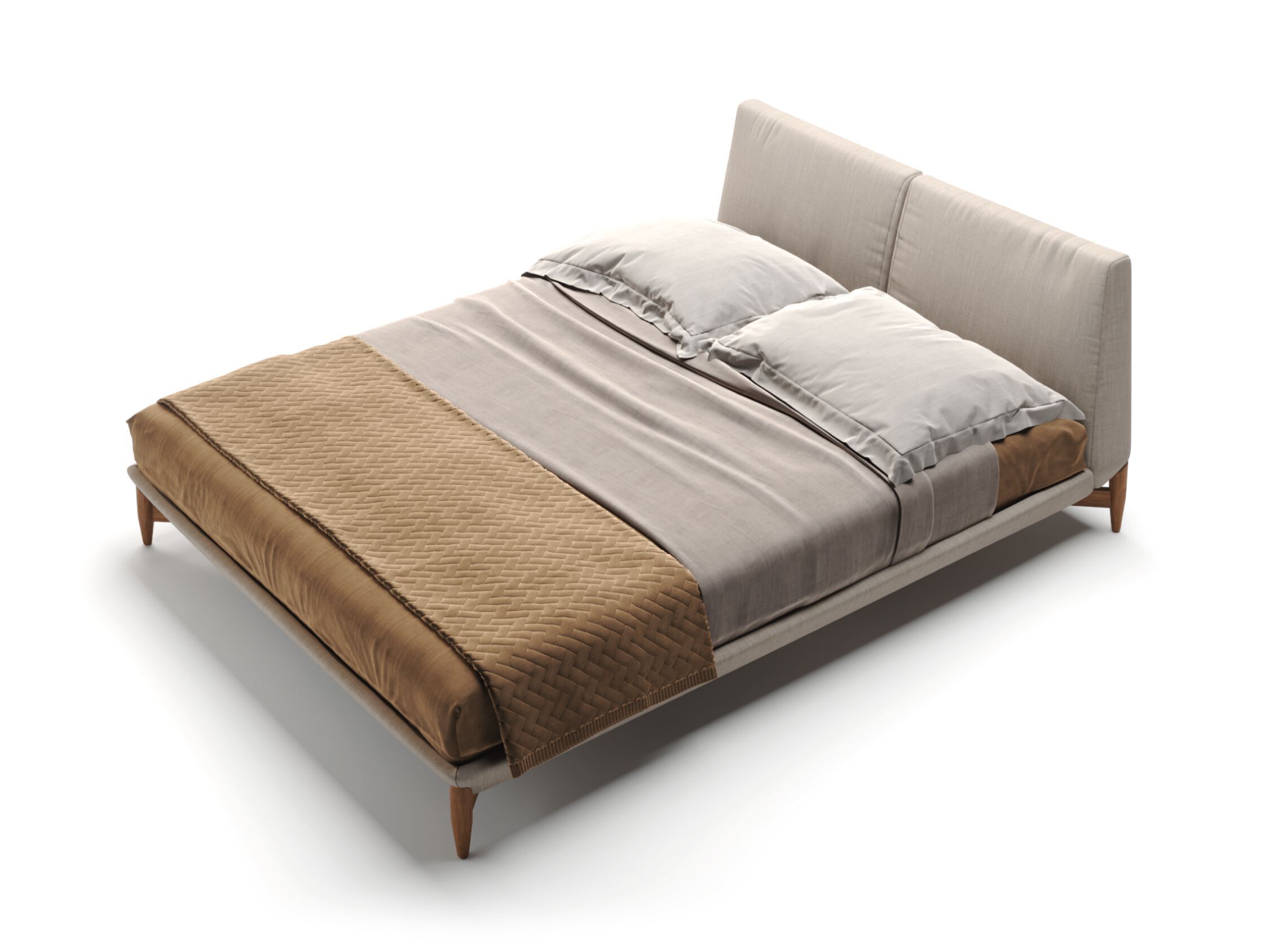 Деревянная двуспальная кровать с мягким изголовьем PRADDY Natur ARCH-00029611 - Вид №3