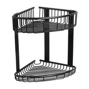 62291 Нержавеющая двойная угловая полка, черная матовая поверхность SANELA