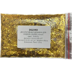 91520207 Покрытие декоративное Deziro декоративная добавка для жидких обоев блестки цвет золото М5-10Т 10 гр STLM-1438486
