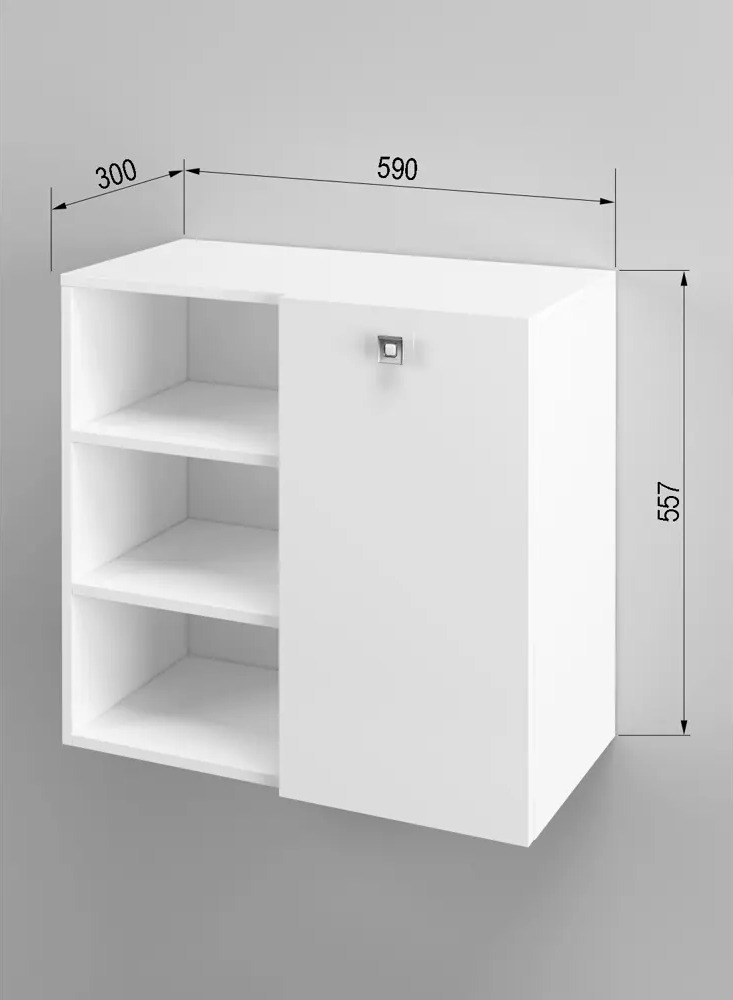 91168415 Шкаф подвесной Regent style правый 59x55.7 см цвет белый STLM-0507802