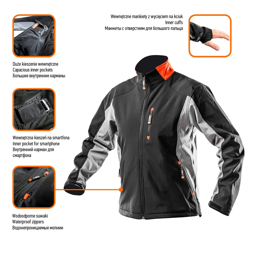 Куртка рабочая Neo softshell цвет черный/серый размер L/52 рост 188-194 см Neò Нет STLM-2016668 - Вид №6