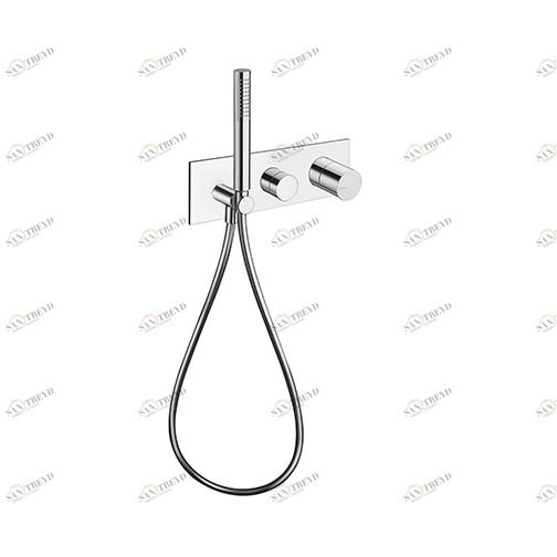 CRIRU602 Внешние части смесителя для ванны и душа для CRICS100 (правая сторона) - CRICS101 (левая сторона) с переключателем на 2 выпускных отверстия, ручным душем с защитой от известкового налета, гибким шлангом LONG LIFE Cristina Rubinetterie 