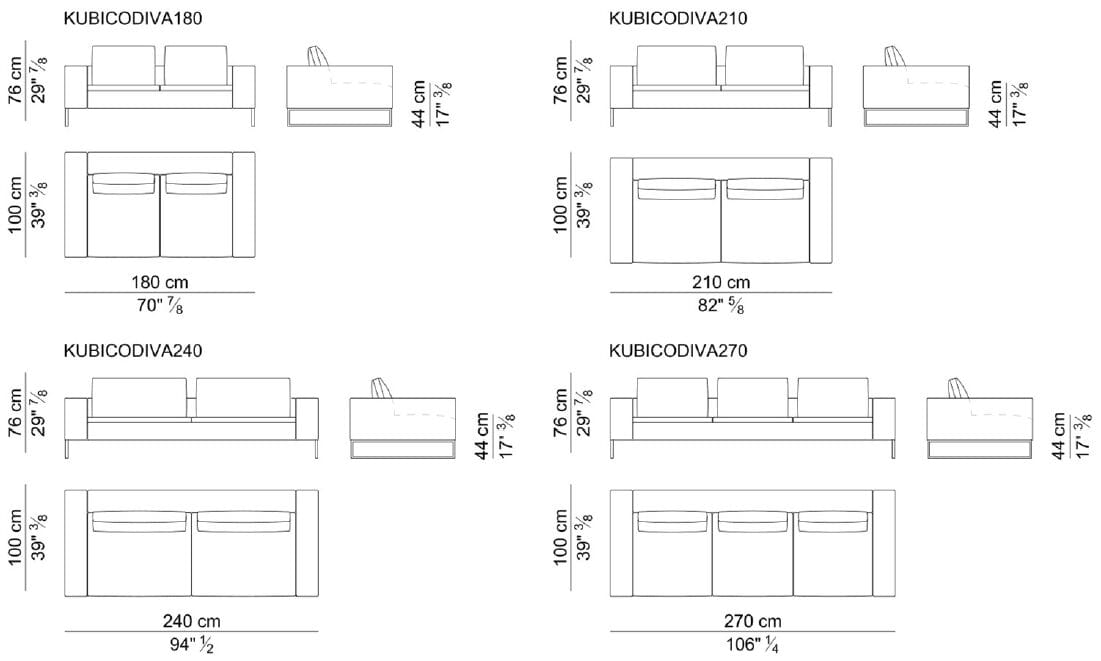 Кожаный диван i 4 Mariani Kubico ARCH-00083667 - Вид №3