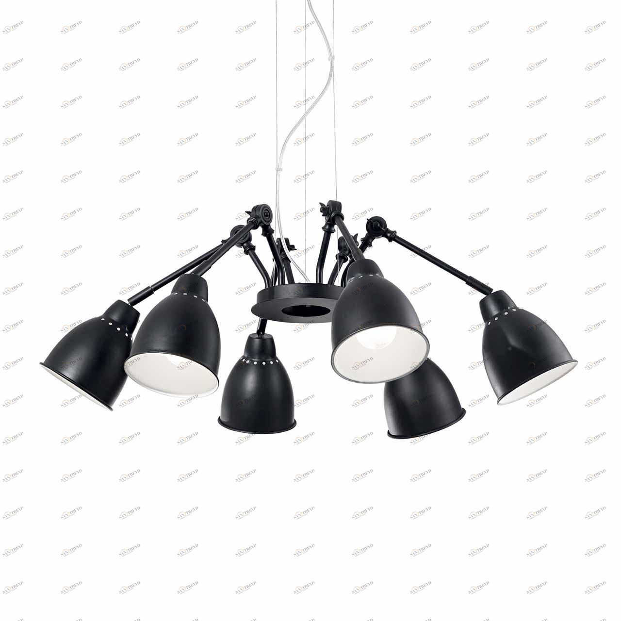 Подвесная люстра Ideal Lux Newton SP6 Nero IDEAL LUX ДИЗАЙНЕРСКИЕ, NEWTON 312803 Черный 