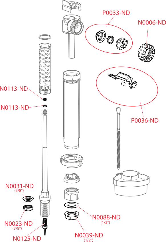 Впускной механизм с нижней подводкой ALCAPLAST A1712 - Вид №1