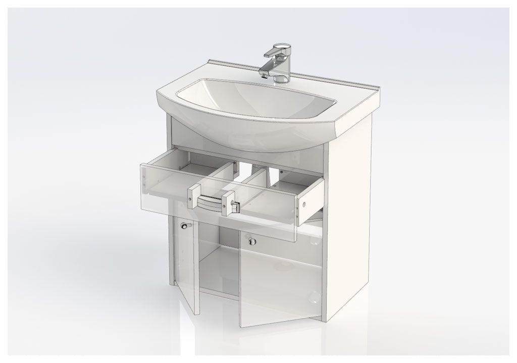 Тумба под раковину Aquanet Грейс 60 дуб сонома/белый (1 ящик, 2 дверцы) 198373 - Вид №4