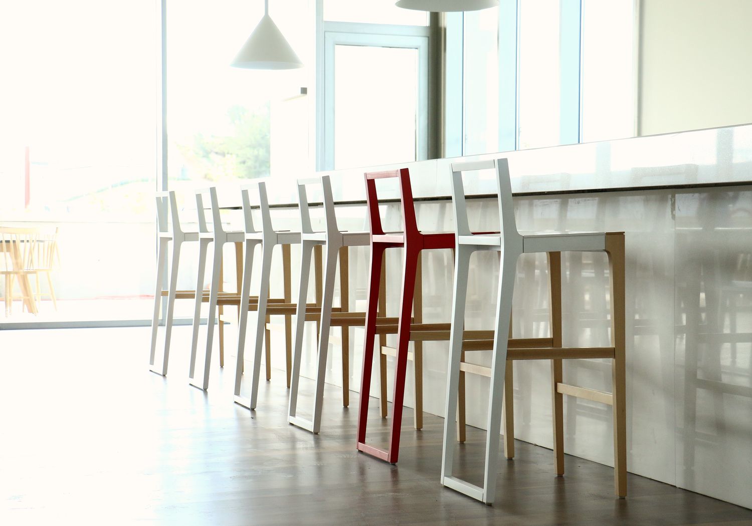 Высокий барный стул из фанеры Branca Lisboa Кожа ARCH-00087834 - Вид №4