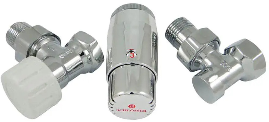 92709949 Комплект Schlosser DN15 GZ1/2 x GW1/2 угловой с головкой Мини M30x15 цвет хром STLM-0943022