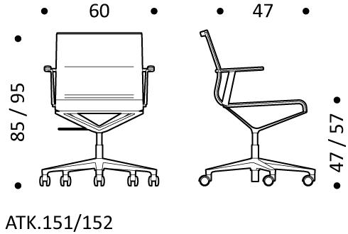 ICF Поворотный офисный стул с сеткой на 5 спиц и подлокотниками Stick chair sun-id-1490662 - Вид №2