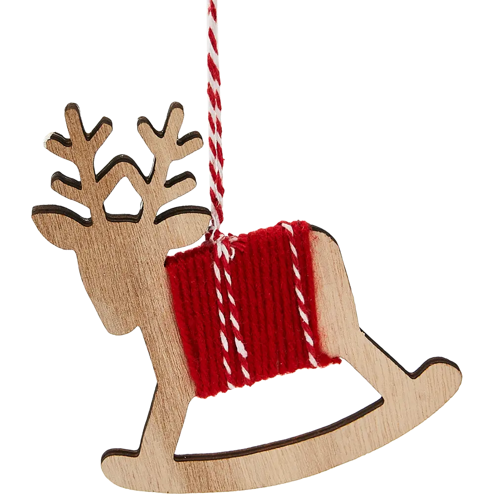 87036554 Елочная игрушка Олень 11x10 цвет красный STLM-0966095 Santreyd  - Вид №1
