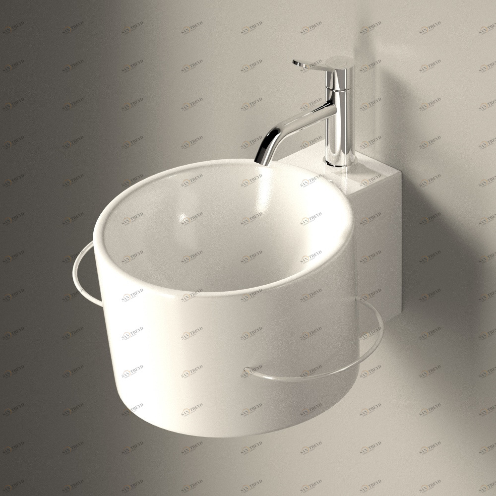 ACER0740NWM Подвесная раковина настенная круглая Agape  белая 