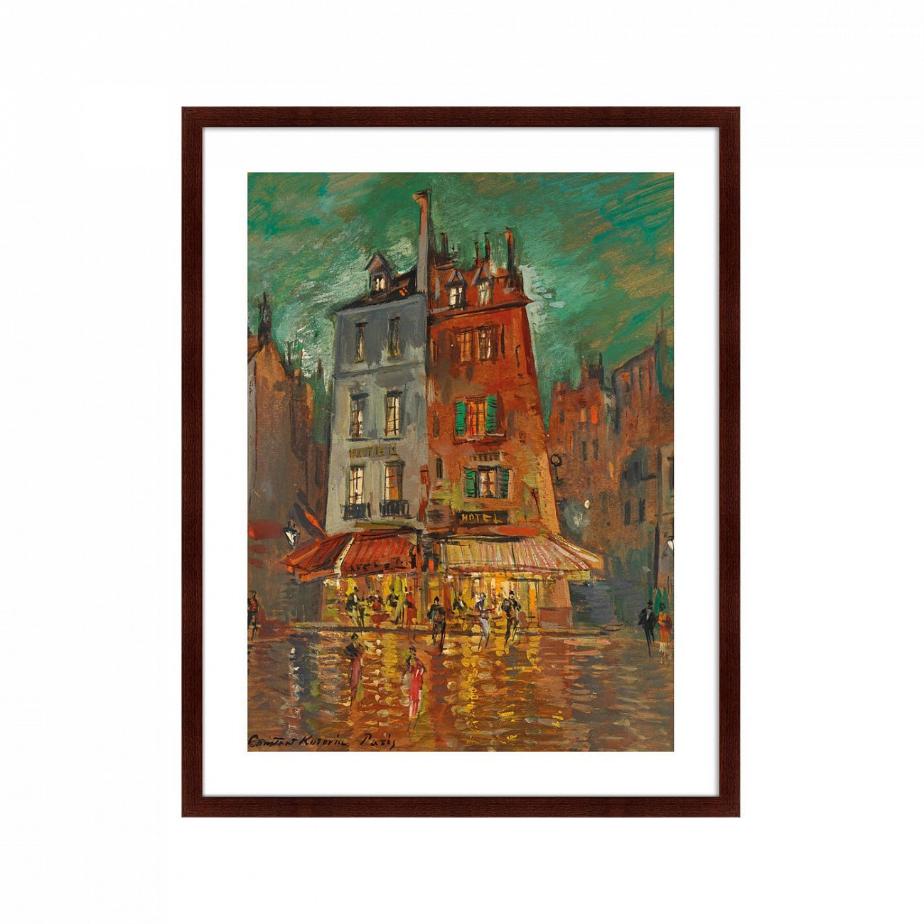 Картина в раме 78,5х100 см Nachtliches Paris, 1935г. КАРТИНЫ В КВАРТИРУ  264224 Зеленый;коричневый;разноцветный  - Вид №1