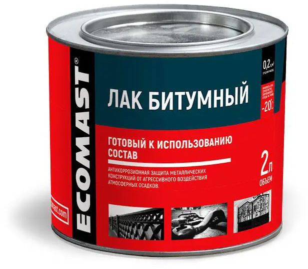90406531 Лак битумный Ecomast 2л STLM-1016318