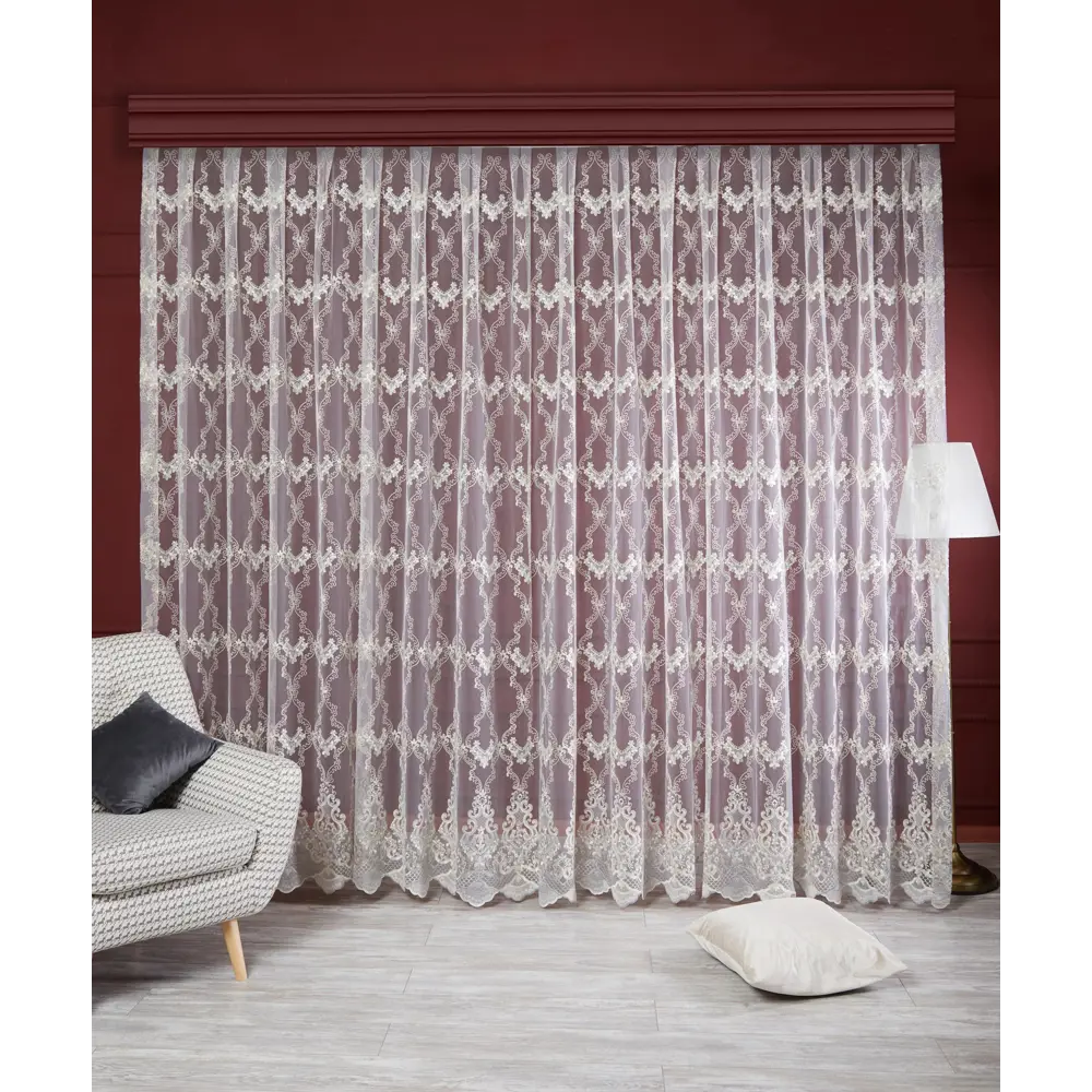 Тюль 1 м/п Корд сетка 280 см цвет бежево-серый ELIT HOME STLM-2122393 - Вид №1