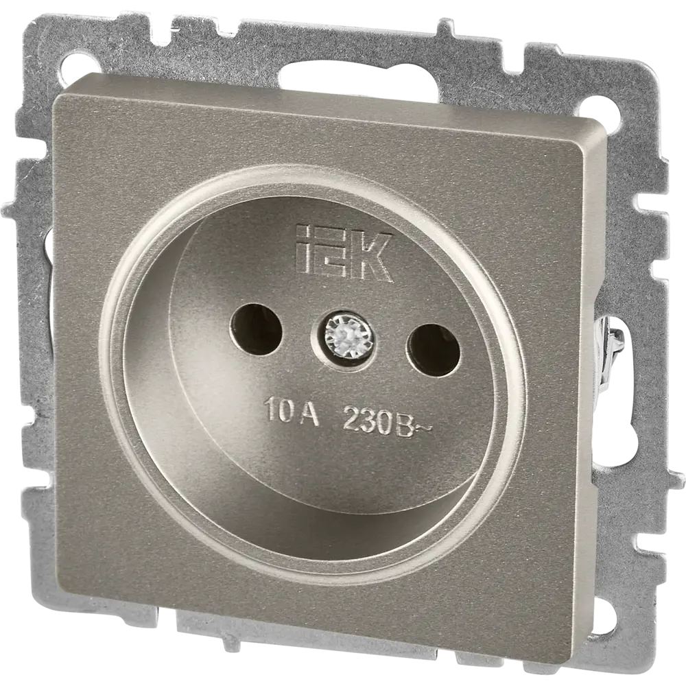 Розетка IEK Brite стальная для скрытого монтажа без заземления 87761614 STLM-1107118 - Вид №1