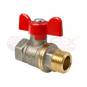 VF.218.NB1.100 Valfex Кран шаровой (с никелевым покрытием), ручка-бабочка (внутр.-наруж.)  1"