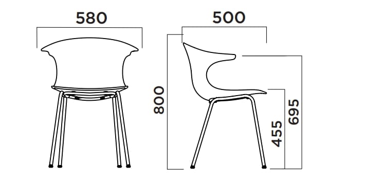 Полипропиленовый стул с подлокотниками Infiniti моно петля ARCH-00118079 - Вид №8
