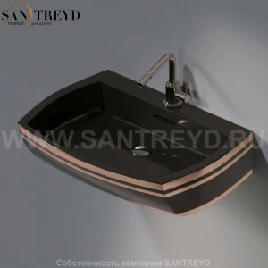 L283.476R Подвесная раковина настенная овальная A. e T. Italia SQUARE черная