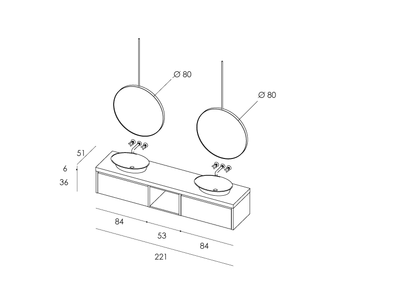 Tender lak – 01 Mastella  Tender LAK  Комплект мебели для ванной  - Вид №3