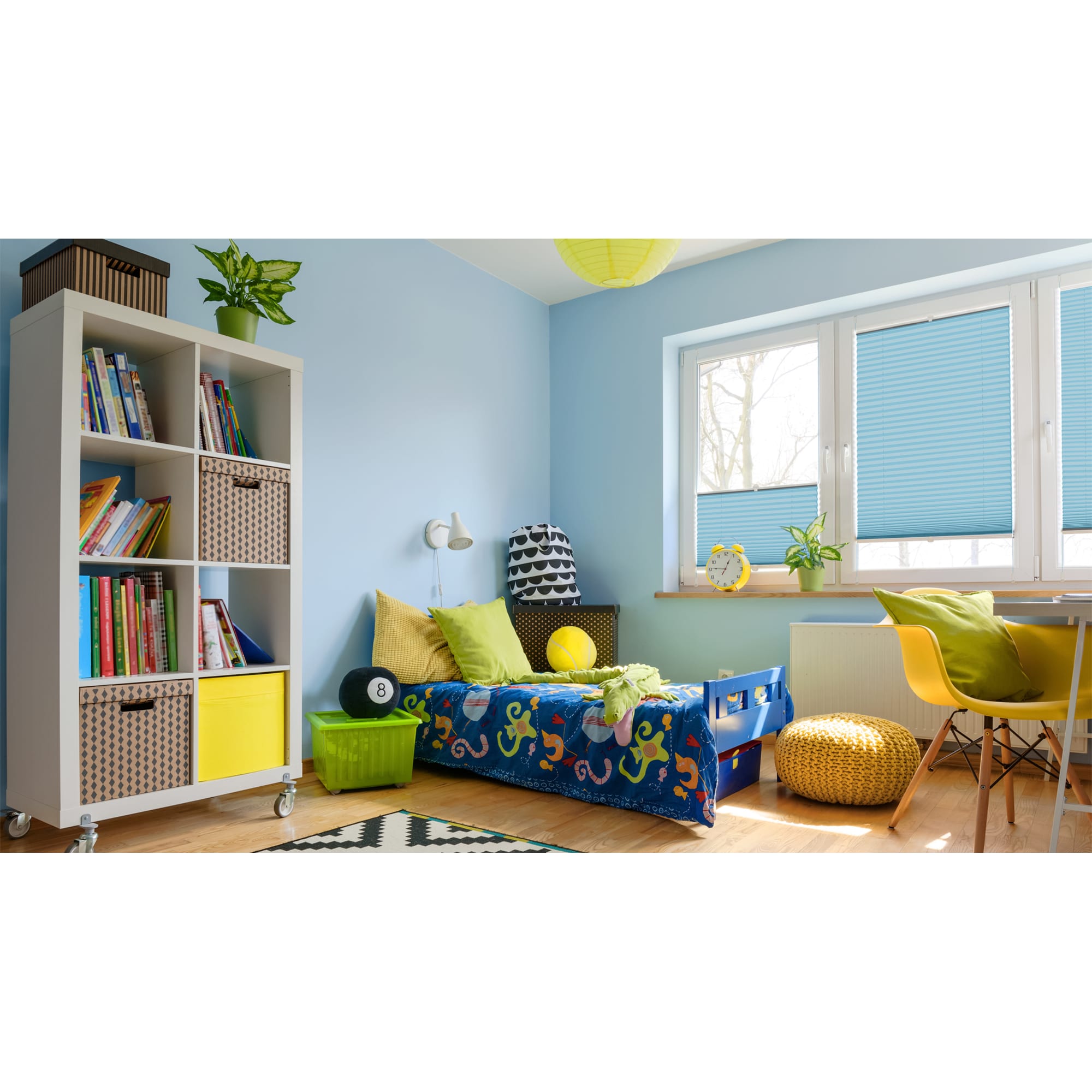 82057295 Штора плиссе «Плайн», 40х160 см, текстиль, цвет бирюзовый Santreyd  - Вид №5