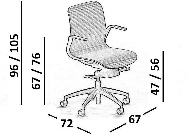 Luxy Стул для руководителя из нейлона® с подлокотниками и средней спинкой Smartlight sun-id-1480599 - Вид №10