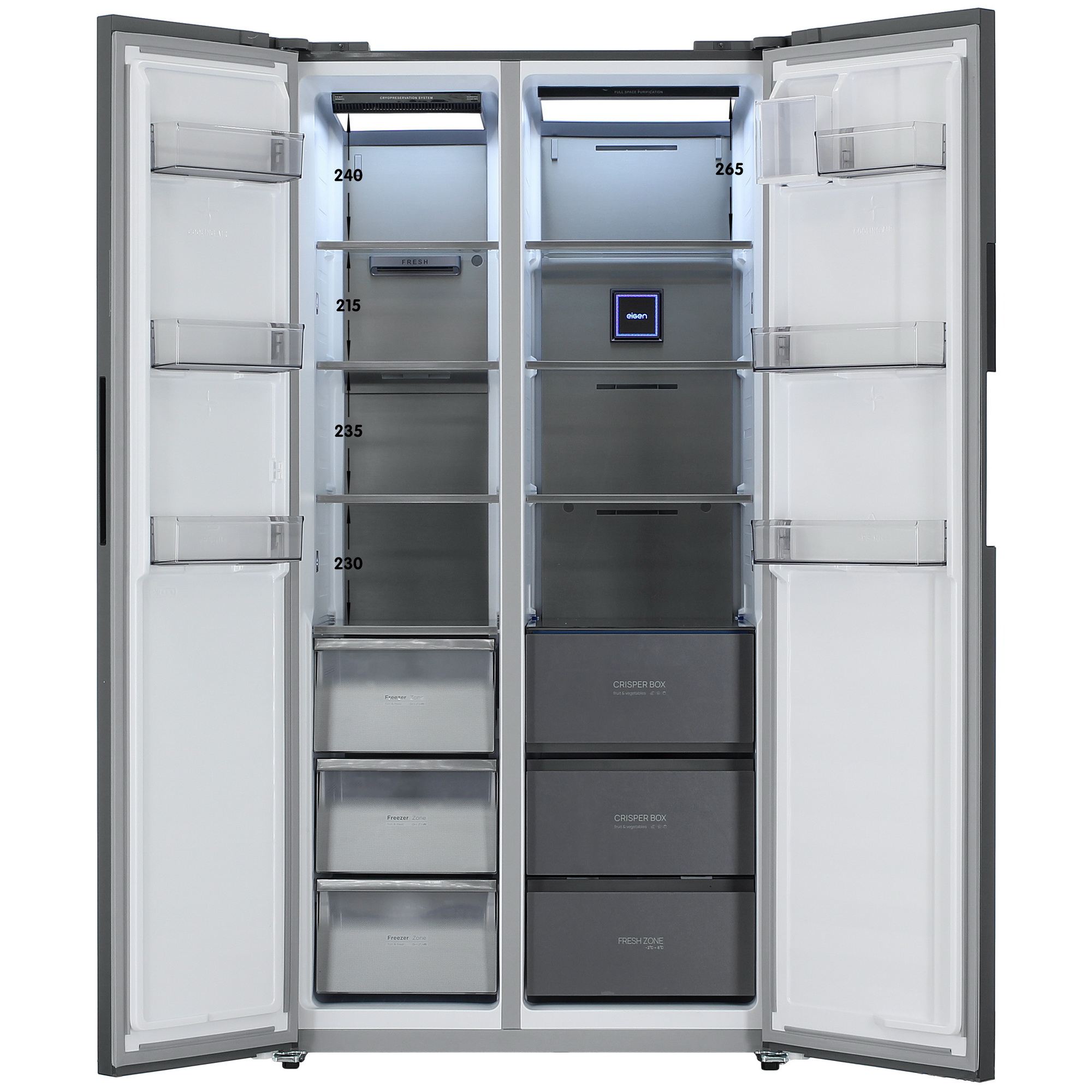 9213310 Холодильник Side by Side   Eigen Stark-RF04 серый STDN-0015894 - Вид №1