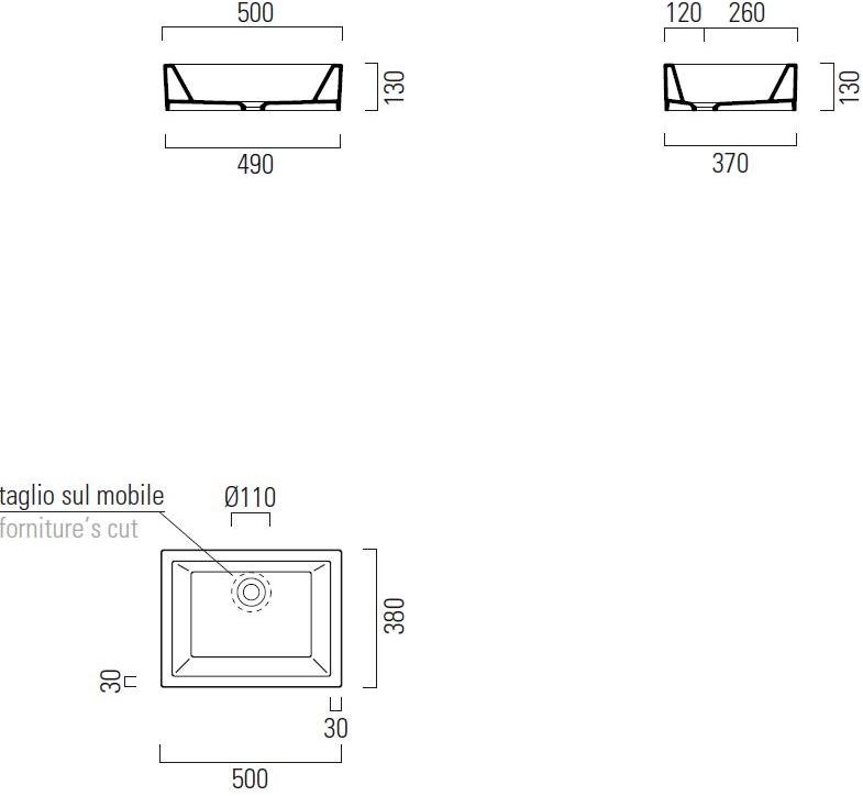 8982011 Накладная раковина на столешницу  овальная GSI ceramica Kube - Вид №3