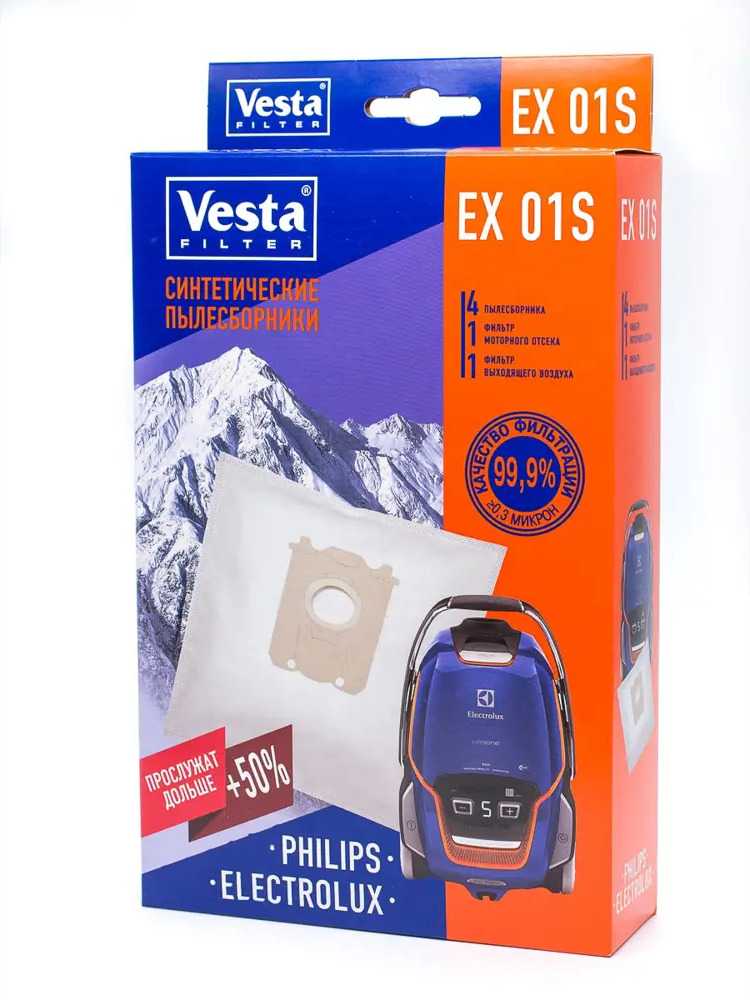 90208352 Мешки тканевые для пылесоса Vesta Filter EX01S, 5 л, 4 шт STLM-0849724