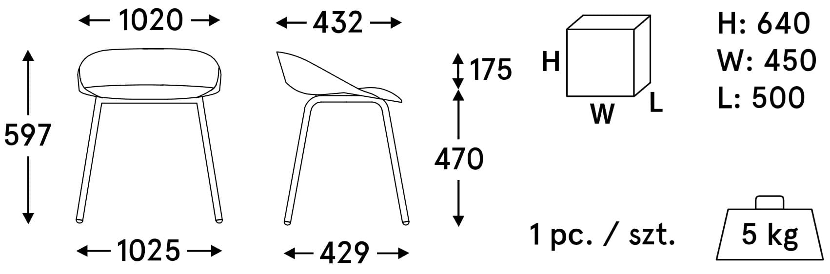 Мягкий стул из ткани MDD Team ARCH-00106958 - Вид №22