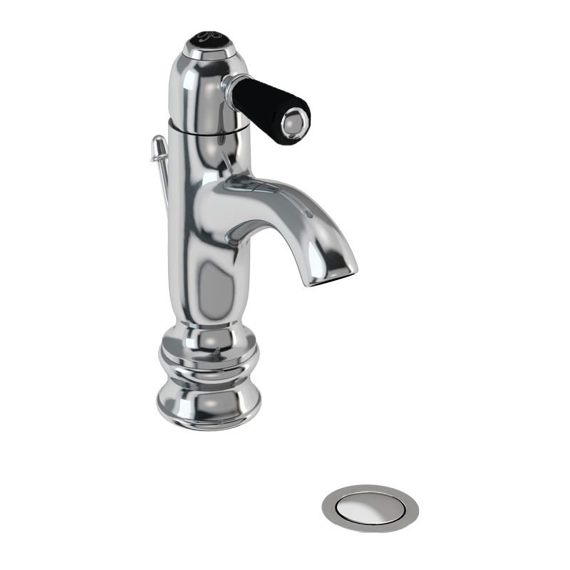 Смеситель для раковины на 1 отверстие Regent, с донным клапаном [CHR22 BLA] Regent Burlington CH22 BLA, T4B - Вид №1