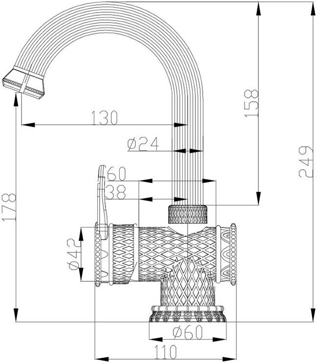 Смеситель ZorG Antic A 411U-BR для раковины, бронза - Вид №1