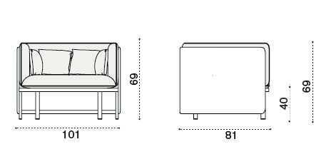 Тканевое садовое кресло Ethimo Esedra ARCH-00114131 - Вид №4