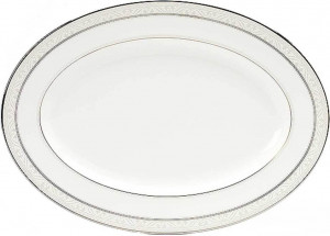54831 Noritake Блюдо овальное Noritake "Монтвейл, платиновый кант" 31см Фарфор костяной