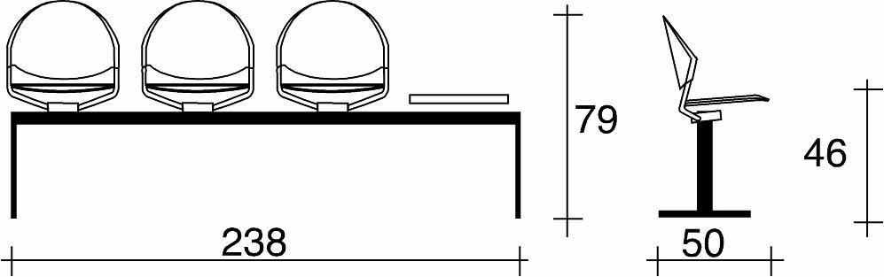 TALIN Сиденье на балке пола из ткани с подлокотниками Delfi sun-id-1504117 - Вид №9