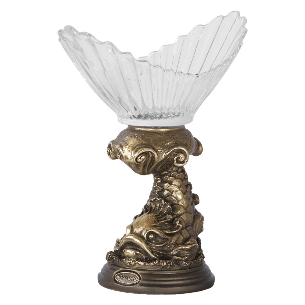 52060 BOGACHO Фруктовница-конфетница Дары моря Бронза мрамор / стекло  - Вид №2