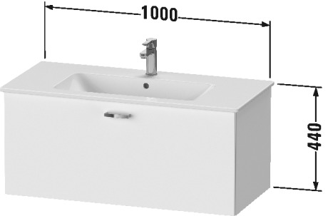 XB603201818 Тумбочка подвесная XBase #XB6032 1000 x 475 мм Белый матовый, декор Duravit  - Вид №1