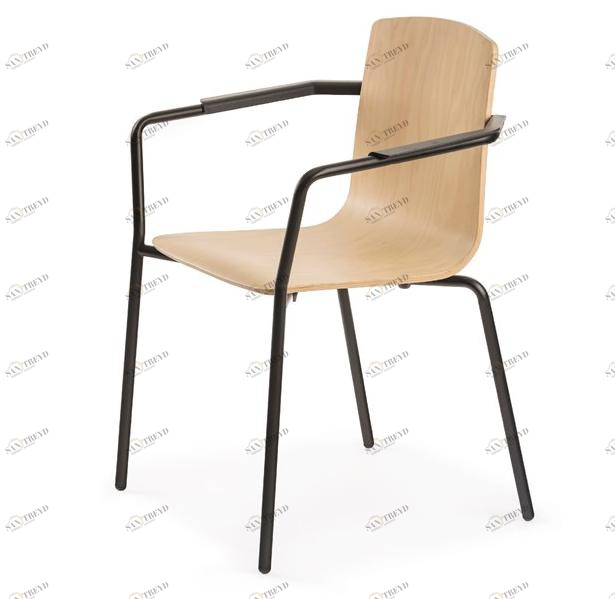 Mara Стул для конференций штабелируемый из бука с подлокотниками  3250l 