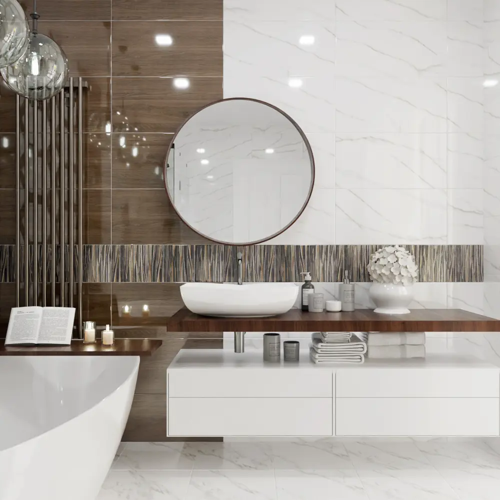 Настенная плитка Нефрит-Керамика Луксор 30x60 см светло-серый глянец 89232597 STLM-1392741 - Вид №5