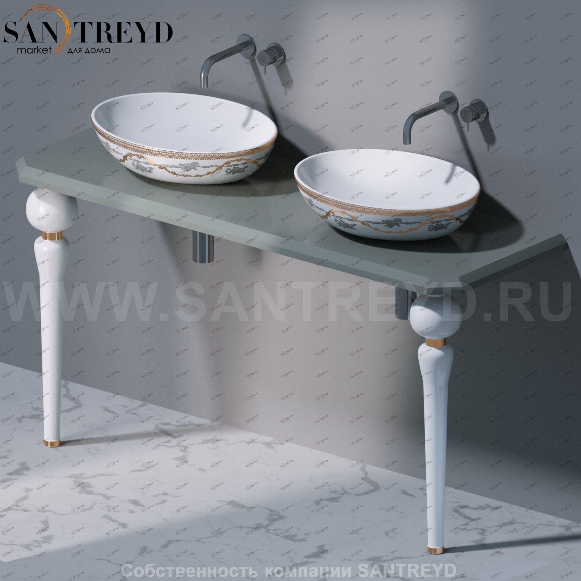 AeT ITALIA Deco Консольный столик с индивидуальными ножками и серой деревянной столешницей C275T