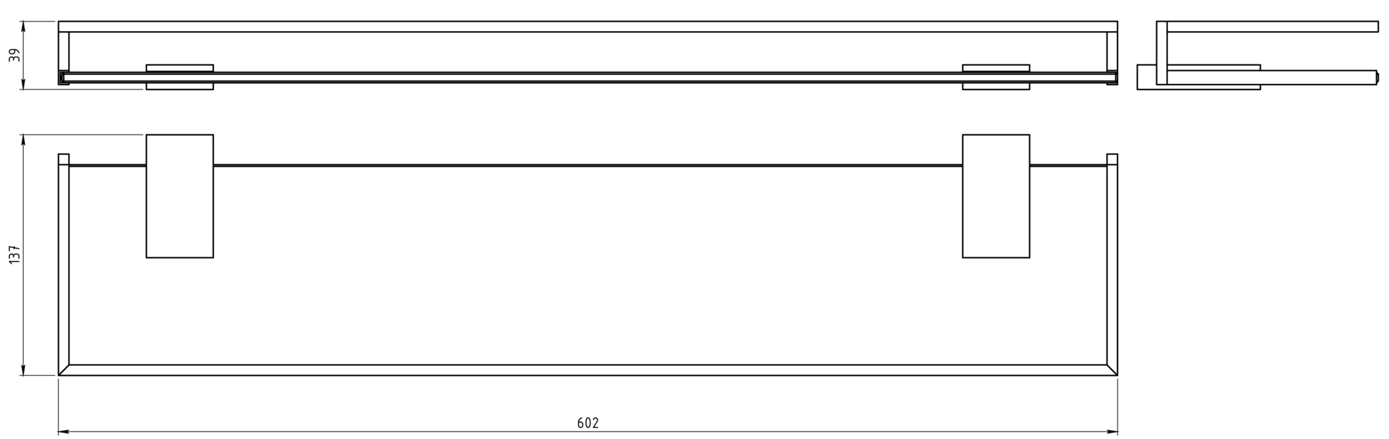Полка с ограждением Novaservis Metalia 9 0953.0 хром 09530 - Вид №1