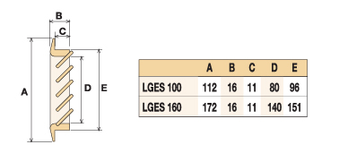 Деревянная вентиляционная решетка, дугласова пихта 112x112 Santreyd sun-id-682464 - Вид №2
