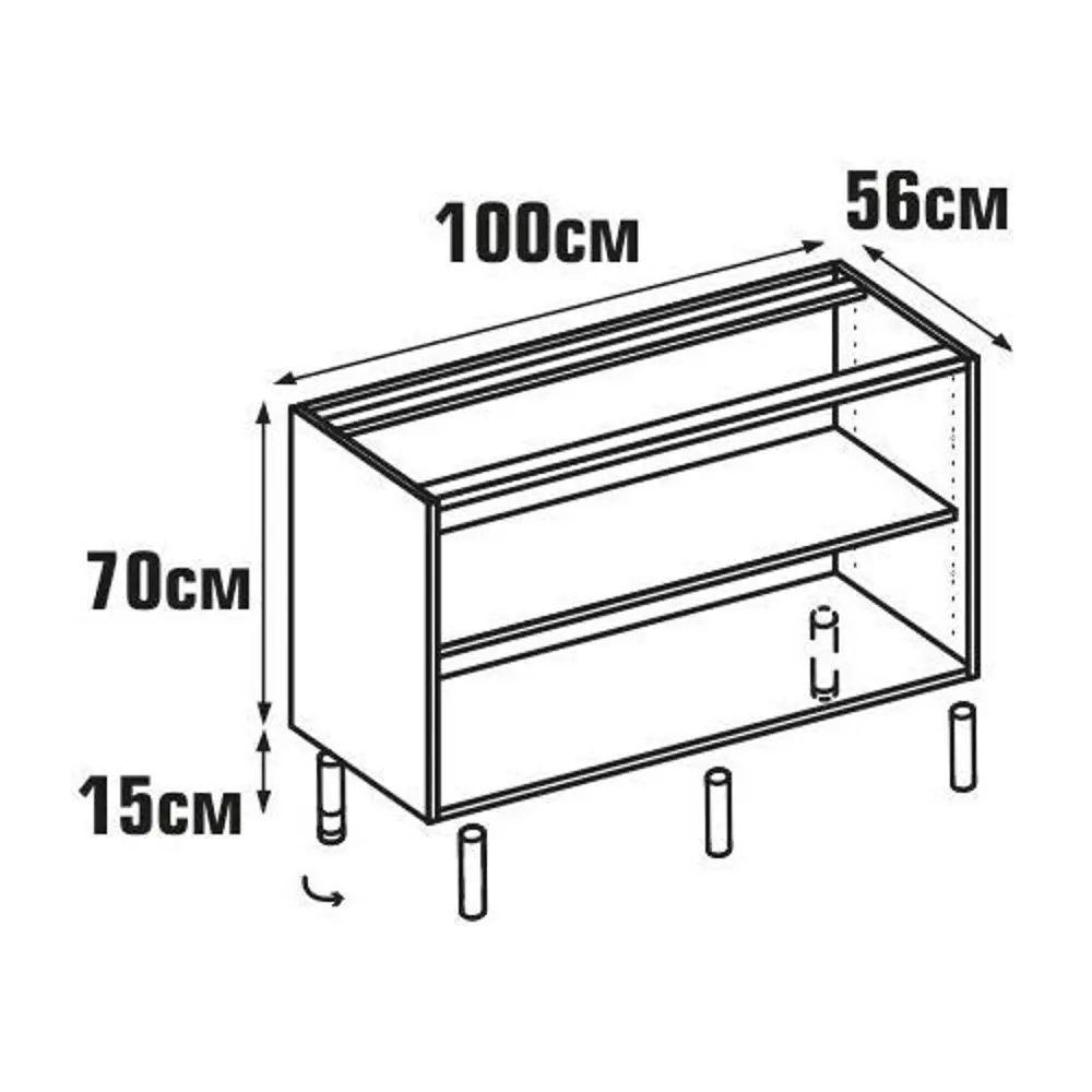 Каркас напольный угловой 100x70x56 см, ЛДСП, цвет белый 18793301 STLM-2010288 DELINIA  - Вид №6