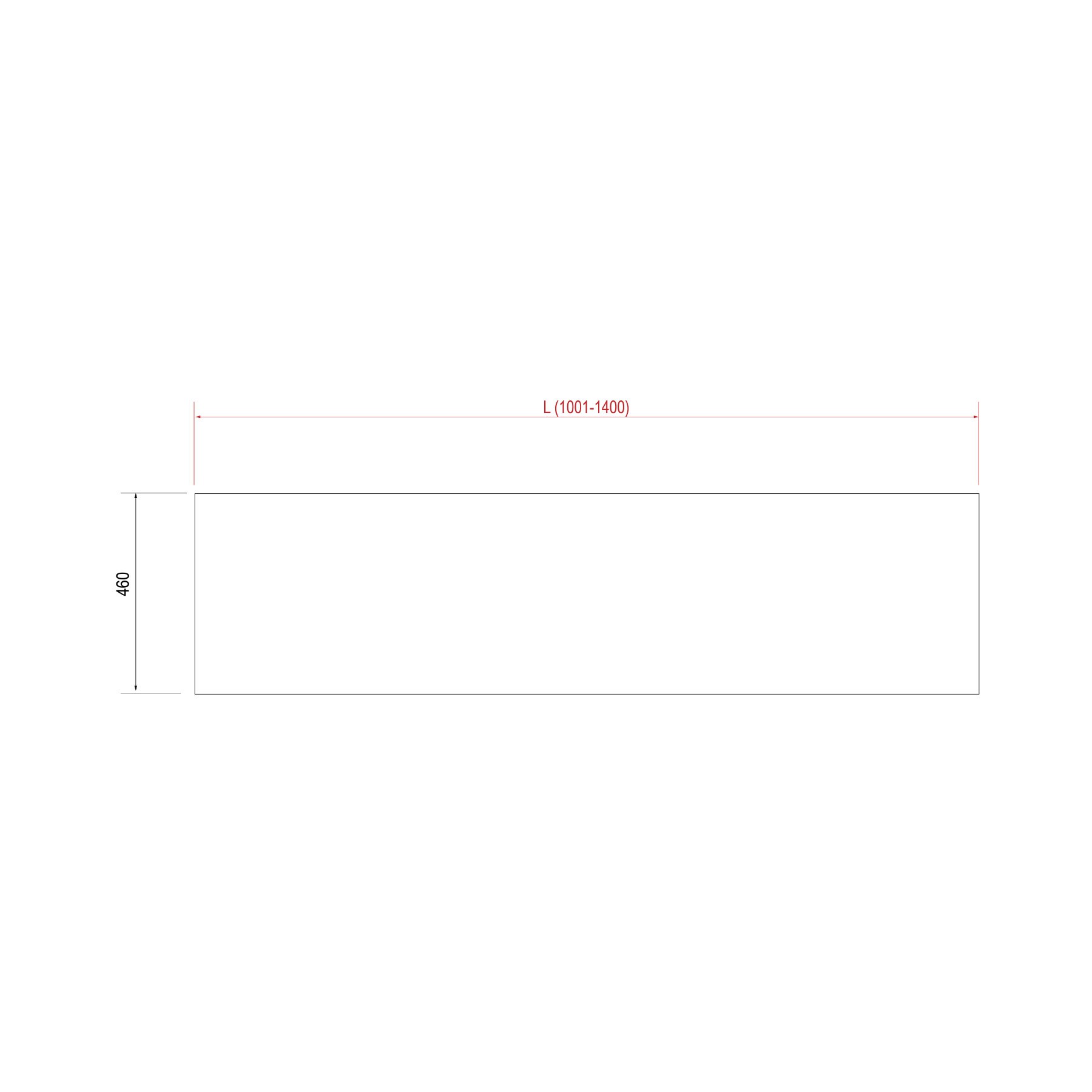22980 SALGAR Столешница от 1001 до 1400 GLOSS WHITE 16 мм Глянцевый белый  - Вид №1