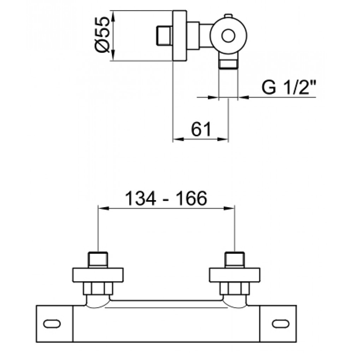 EL980102015 Смеситель для душа Webert Elio - Вид №1
