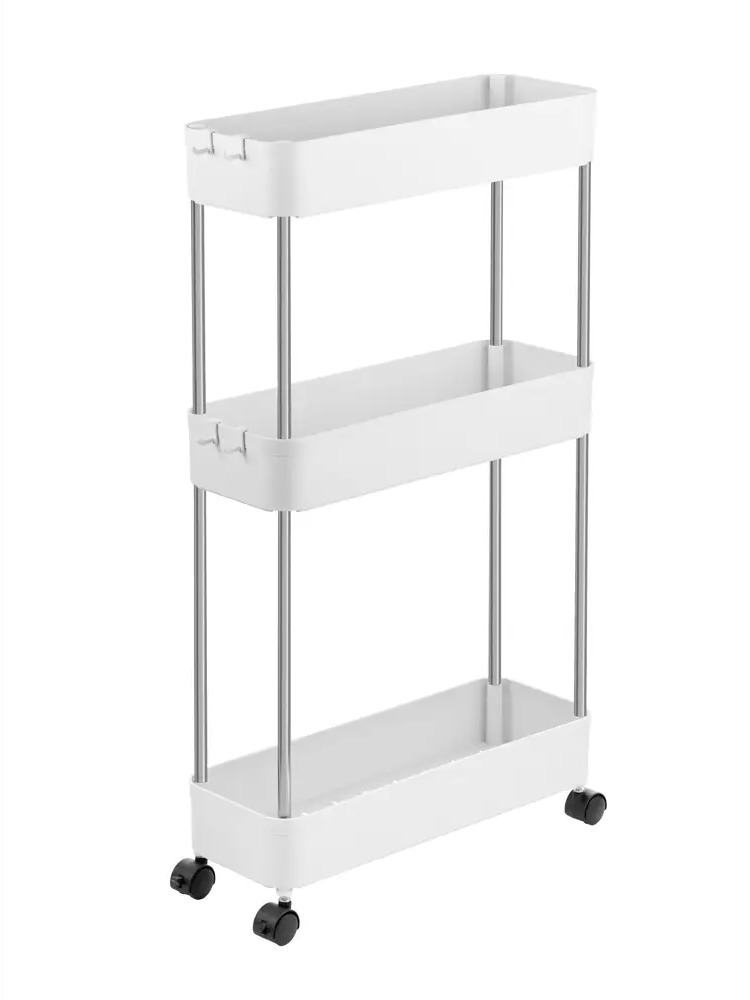 91425013 Этажерка для ванной на колесиках Birdhouse B0155 пластиковый цвет белый STLM-0981376