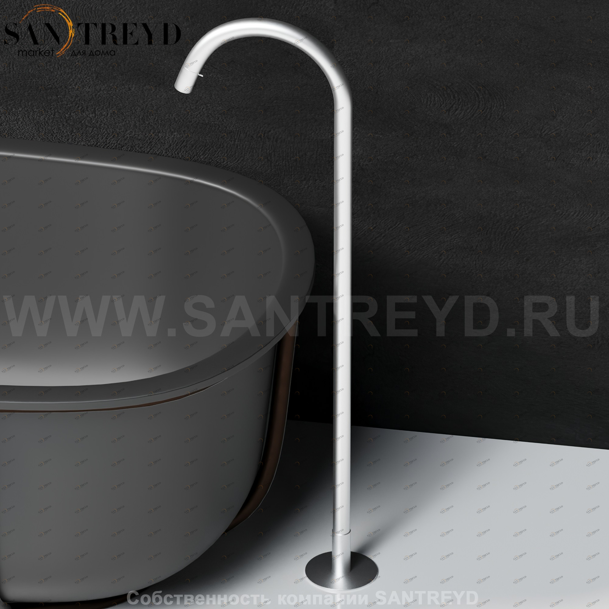 Смеситель ARUB1470000SP FEZ для ванны хромированный матовый Agape