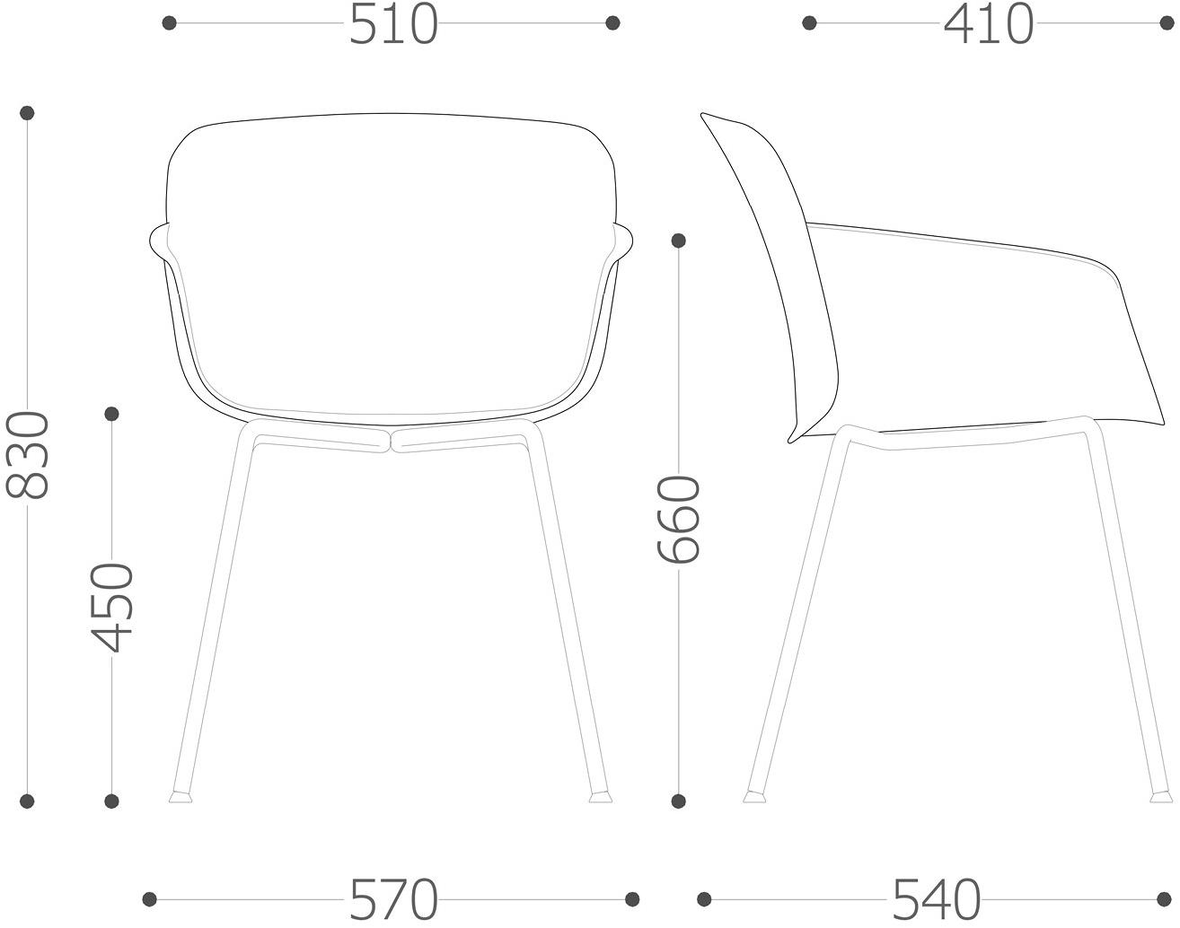 VAGHI Стул полипропиленовый с подлокотниками для залов ожидания Libera Li2f / lc2f - Вид №5