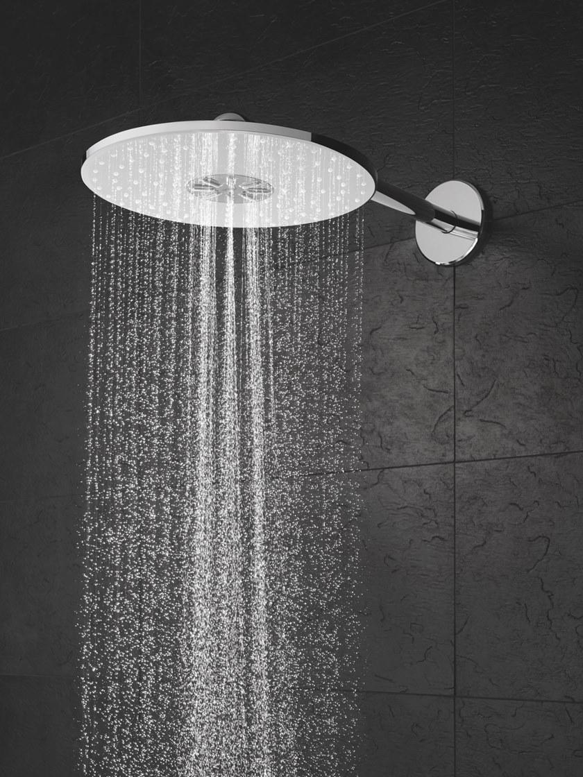 Верхний душ GROHE Rainshower 310 SmartActive с душевым кронштейном 430 мм, 2 режима струи, белая луна (26475LS0) - Вид №12