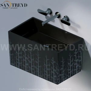 L111.406P Подвесная раковина настенная овальная A. e T. Italia TOWER черная